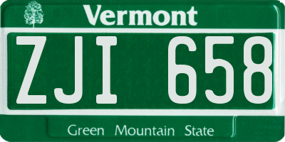 VT license plate ZJI658