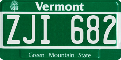VT license plate ZJI682