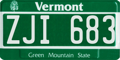 VT license plate ZJI683