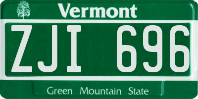 VT license plate ZJI696