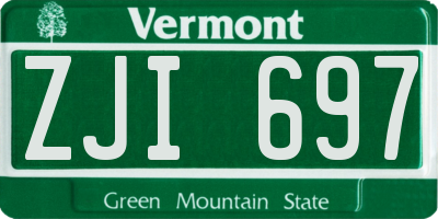 VT license plate ZJI697