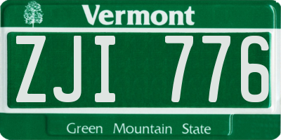 VT license plate ZJI776
