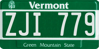 VT license plate ZJI779