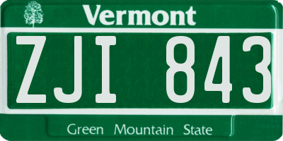 VT license plate ZJI843