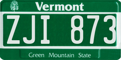 VT license plate ZJI873
