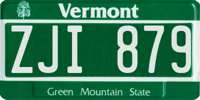 VT license plate ZJI879