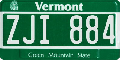 VT license plate ZJI884