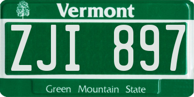 VT license plate ZJI897
