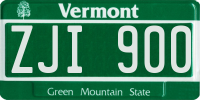 VT license plate ZJI900