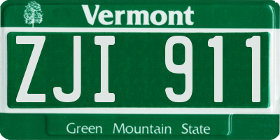 VT license plate ZJI911