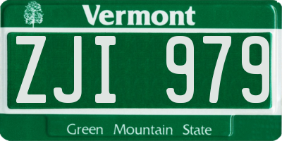 VT license plate ZJI979