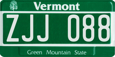 VT license plate ZJJ088