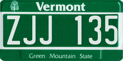 VT license plate ZJJ135