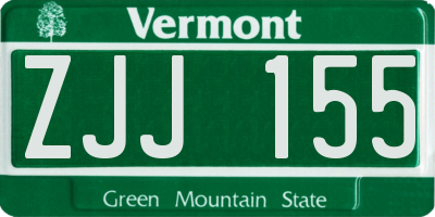 VT license plate ZJJ155