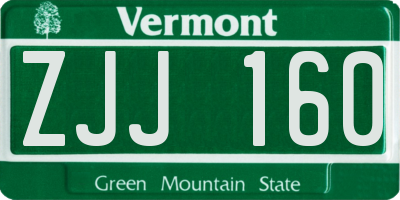VT license plate ZJJ160