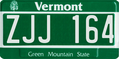 VT license plate ZJJ164