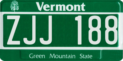 VT license plate ZJJ188