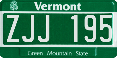 VT license plate ZJJ195