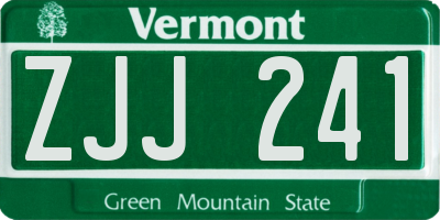 VT license plate ZJJ241
