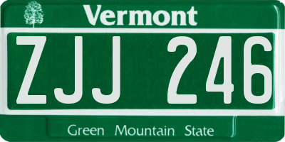 VT license plate ZJJ246
