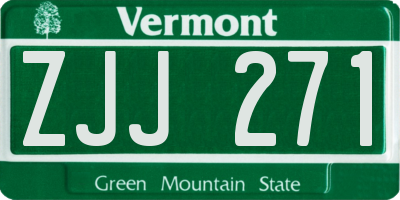 VT license plate ZJJ271