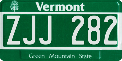 VT license plate ZJJ282