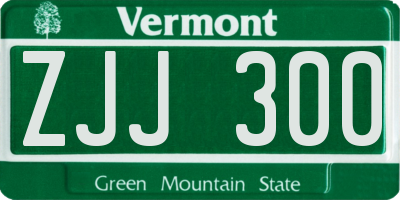 VT license plate ZJJ300
