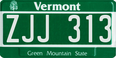 VT license plate ZJJ313