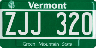 VT license plate ZJJ320