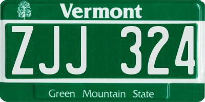 VT license plate ZJJ324