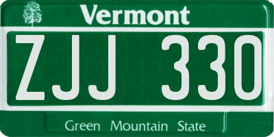 VT license plate ZJJ330