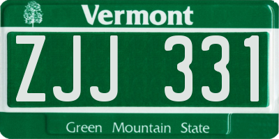 VT license plate ZJJ331