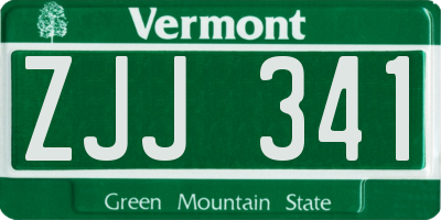 VT license plate ZJJ341