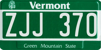 VT license plate ZJJ370
