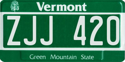 VT license plate ZJJ420