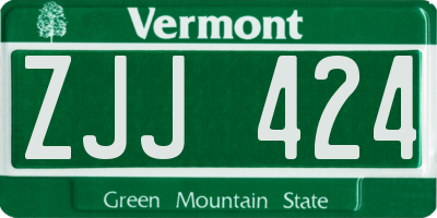 VT license plate ZJJ424