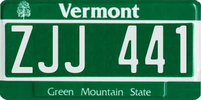 VT license plate ZJJ441