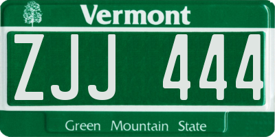 VT license plate ZJJ444
