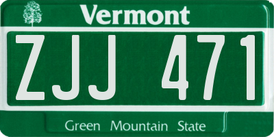 VT license plate ZJJ471
