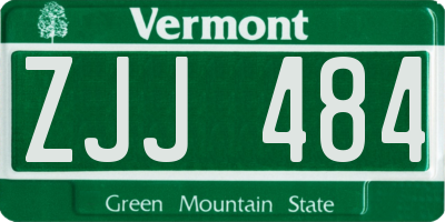 VT license plate ZJJ484