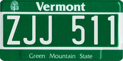 VT license plate ZJJ511