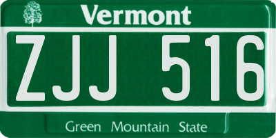 VT license plate ZJJ516