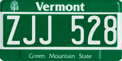 VT license plate ZJJ528