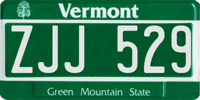 VT license plate ZJJ529