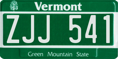 VT license plate ZJJ541