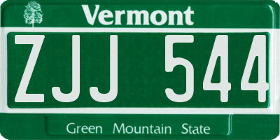 VT license plate ZJJ544
