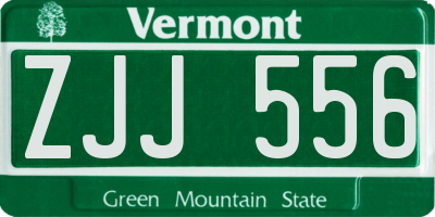 VT license plate ZJJ556