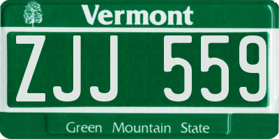 VT license plate ZJJ559