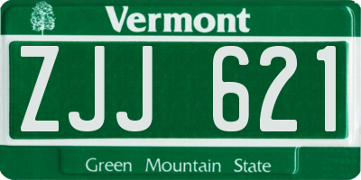 VT license plate ZJJ621