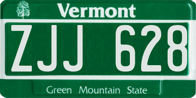 VT license plate ZJJ628